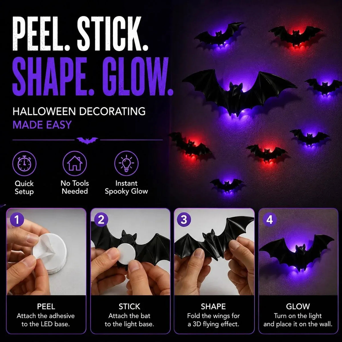 🎉 🦇 Halloween Sale: 3D LED Flying Bat Wall Decor – Create a Spooky Atmosphere in Minutes