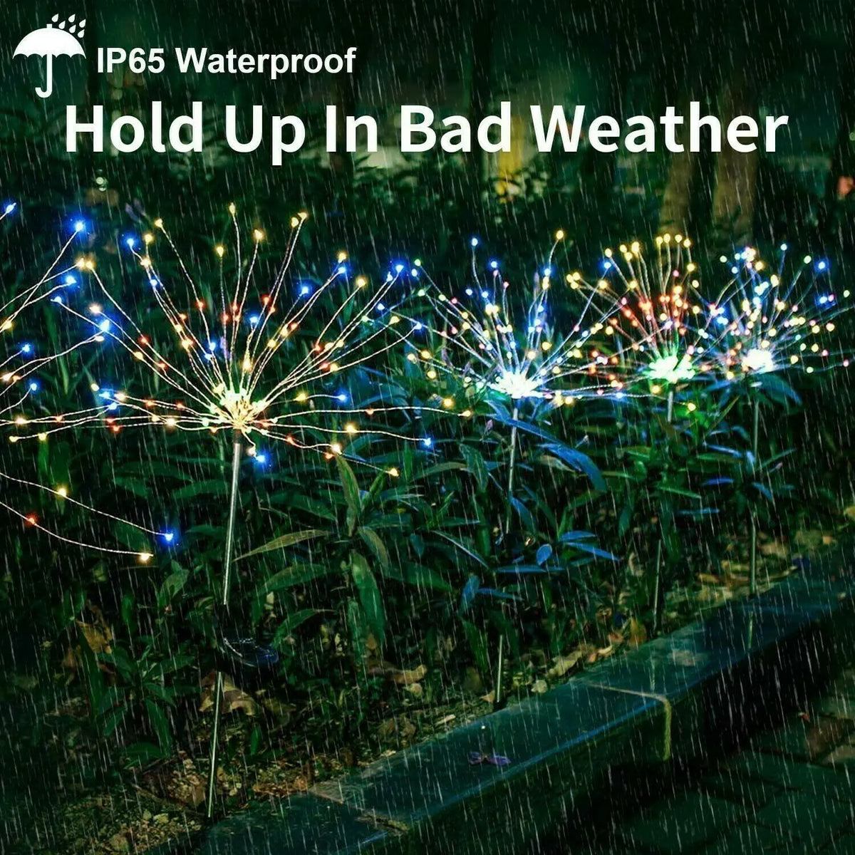 Last Day 70% OFF - Waterproof  Solar Garden Fireworks Lamp