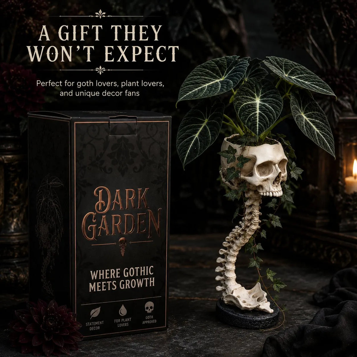 💥 LAST DAY 49% OFF - 💀🌿 Sculptured Skull Flowerpot (📦Buy 2 Free Shipping)