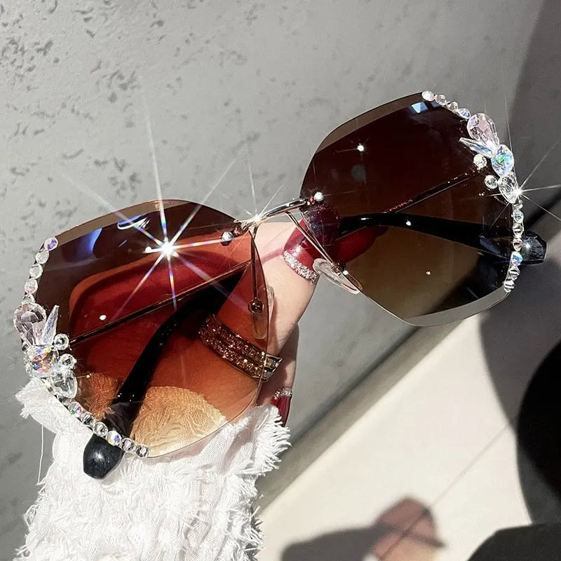 🔥Last Day Promotion 48% OFF🔥Woman Rimless Diamond Sunglasses