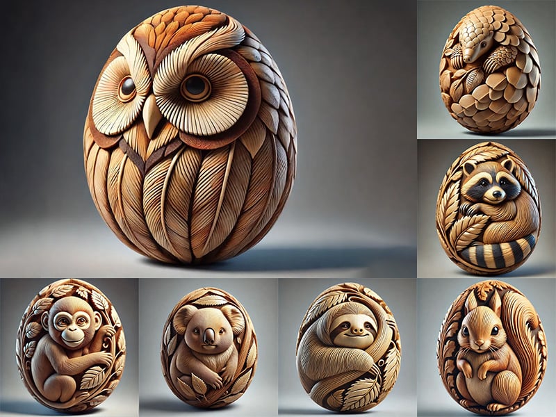 Animal Easter carving craft egg🥚