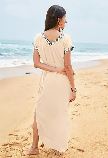 💃Women's V Neck Split Loose Long Dress (Buy 2 Free Shipping)