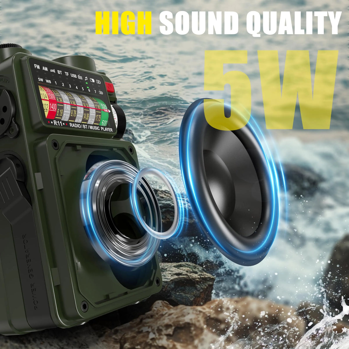 Emergency Crank Radio with Bluetooth