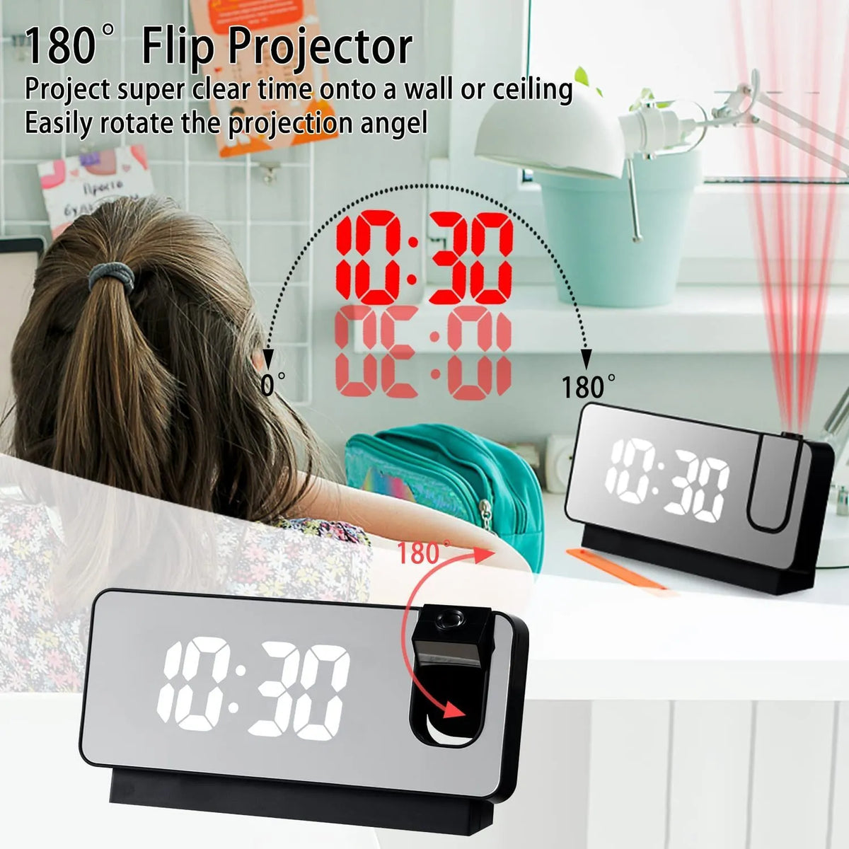 HOT Sale- SAVE 49% OFF-Mirror projection alarm clock⏰(BUY 2 GET FREE SHIPPING)