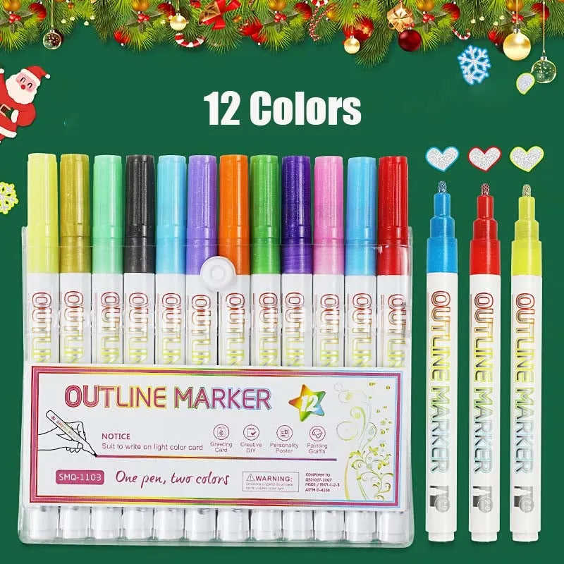 🔥Last Day 49% OFF - 🎁Terrain-hill Double Outline Markers Set