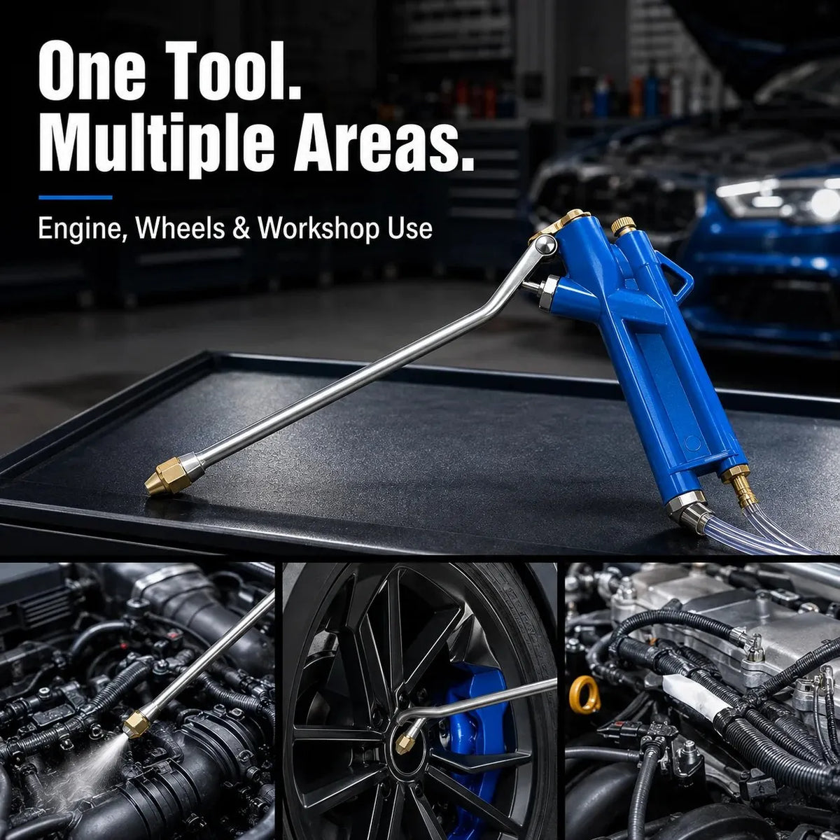🎉 🛠️ Pneumatic Engine Cleaning Gun with Siphon Hose 🚗