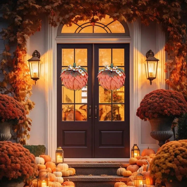 🔥Last Day 49% OFF 🍁 Farmhouse Pumpkin Wreath For Front Door