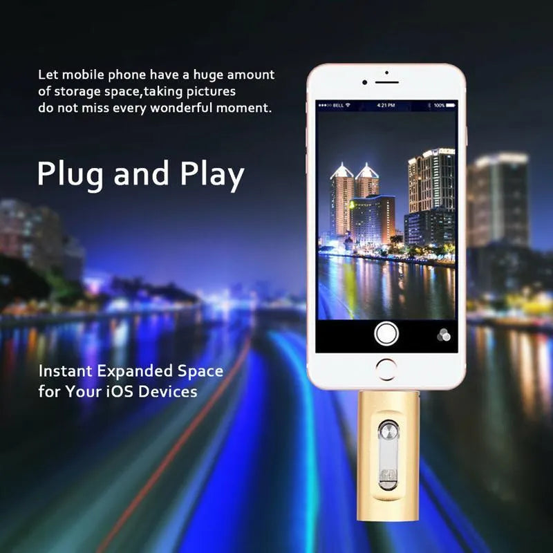 ⚡3 in 1 Flash Drive, Portable High Speed USB 3.0 Memory Storage, OTG Flash Pen Drive with Free Type-C Adapter for Android Phones/PC and More Devices