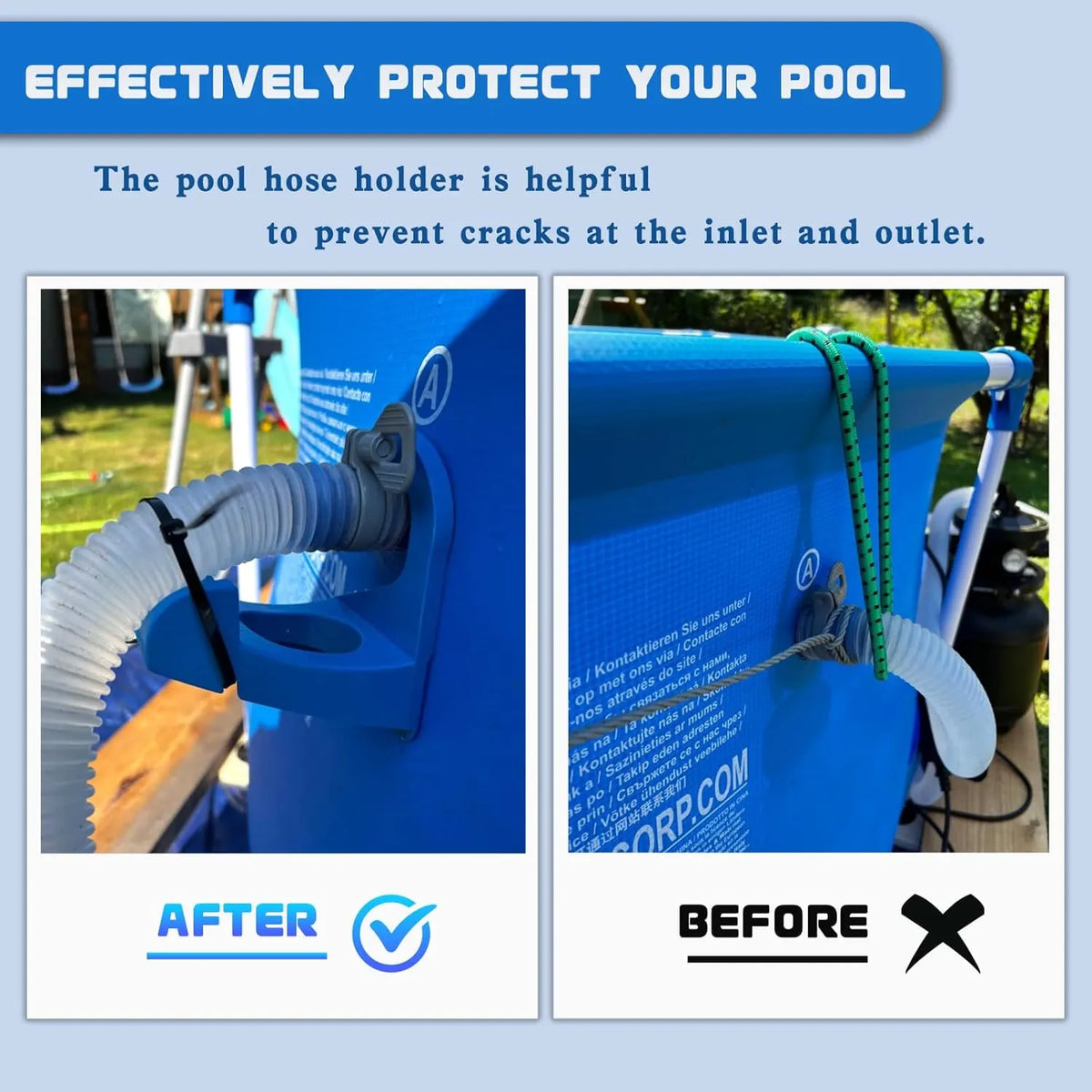 🔥 HOT SALE 🔥💧 2 Pack Upgraded Patented Pool Hose Holder for Above Ground Intex & Bestway Pipes