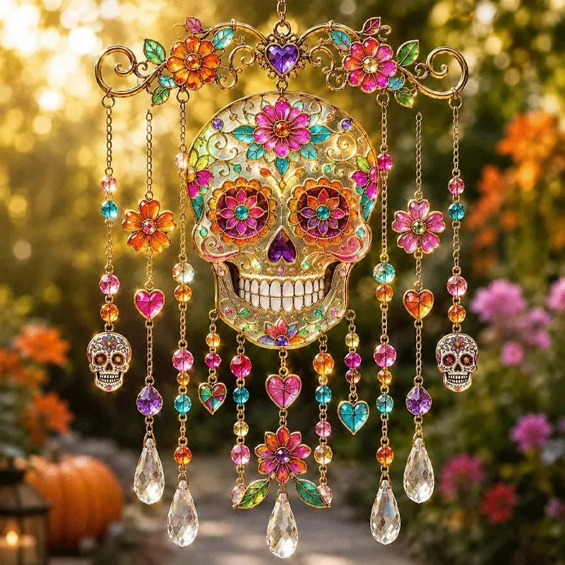 🔥HOT SALE🔥Halloween Glass Suncatcher Wind Chime