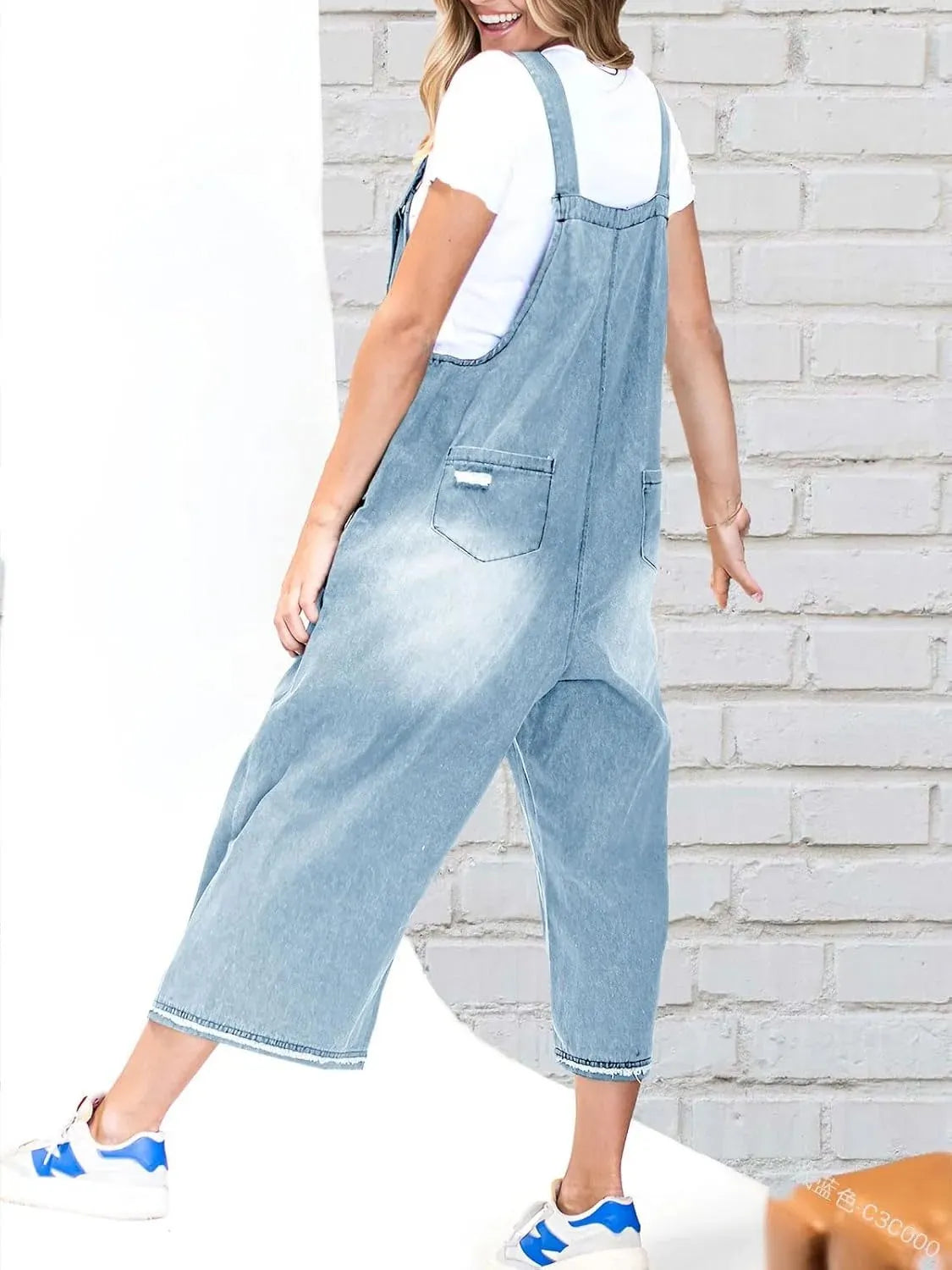 💖LAST DAY SALE 49% OFF💖Women's Cute Casual Button Jumpsuit Ripped Denim Overalls