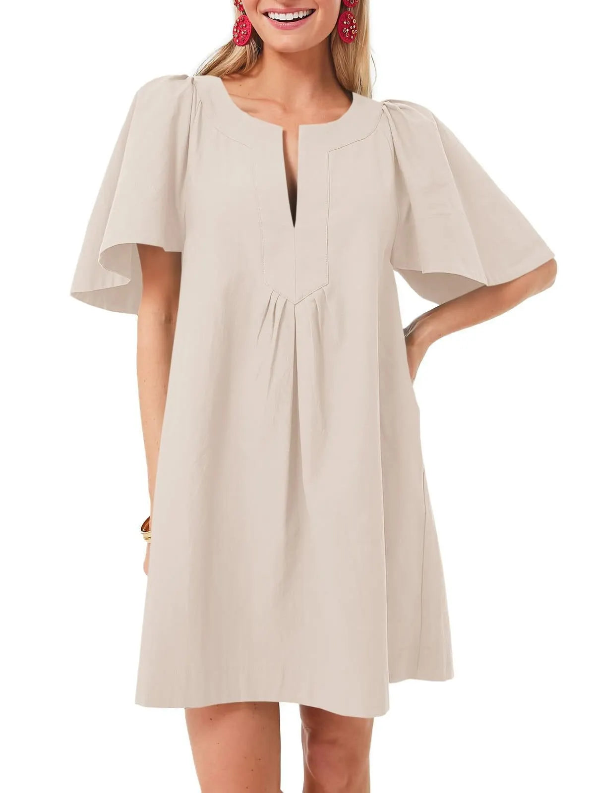 V-neck loose dress