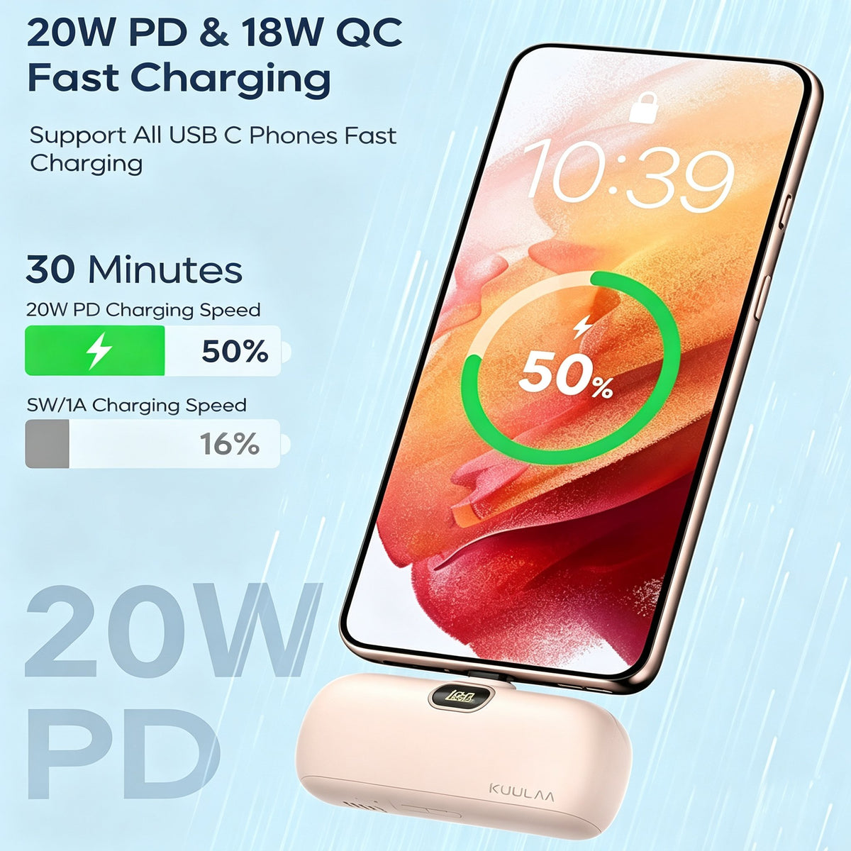 🎉Mini Portable Power Bank External Battery Plug Play Power Bank Type C Fast Charger For iPhone Samsung