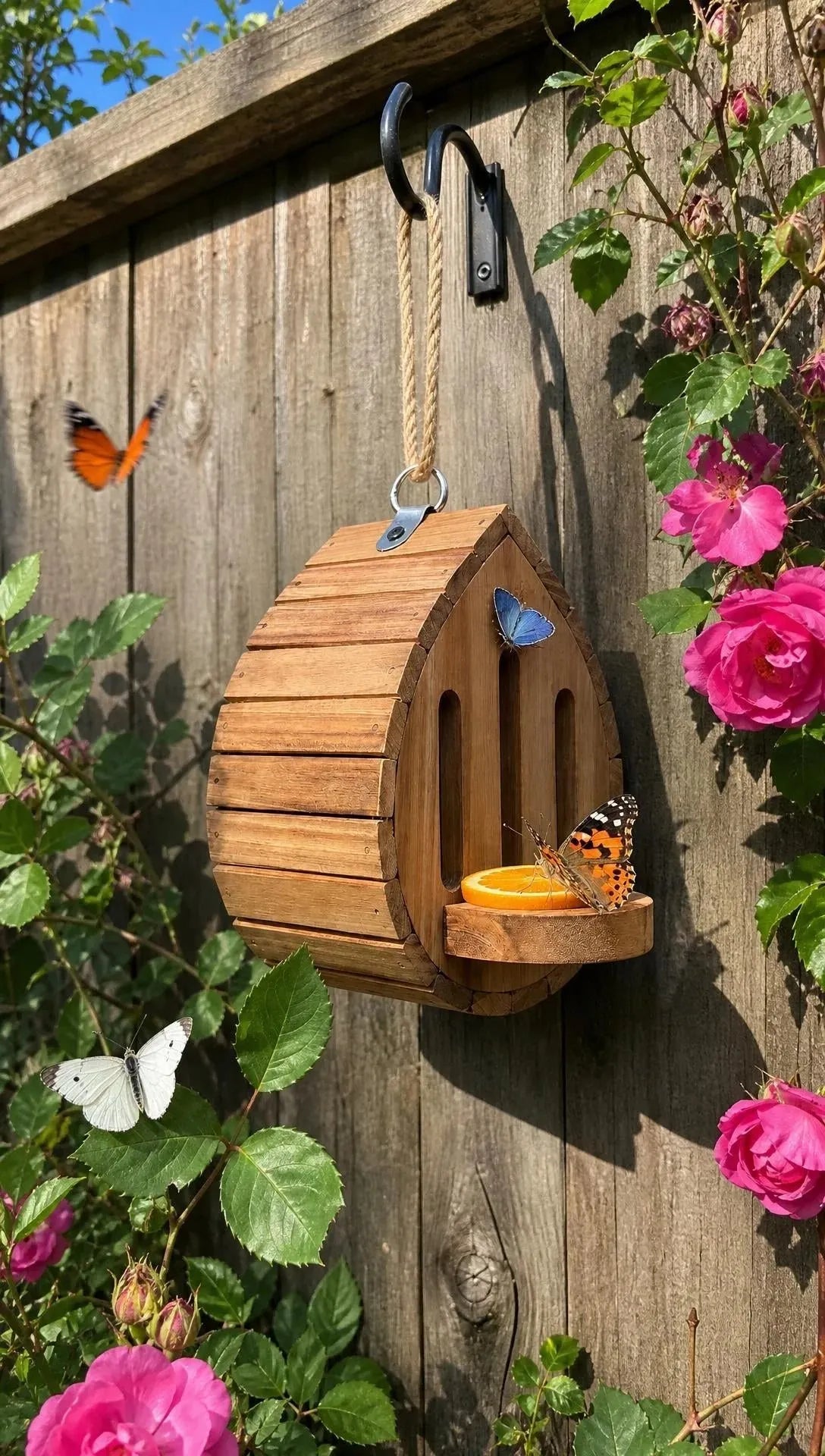 🔥HOT SALE🔥🎉Handmade Garden Butterfly House with Feeder Station🦋