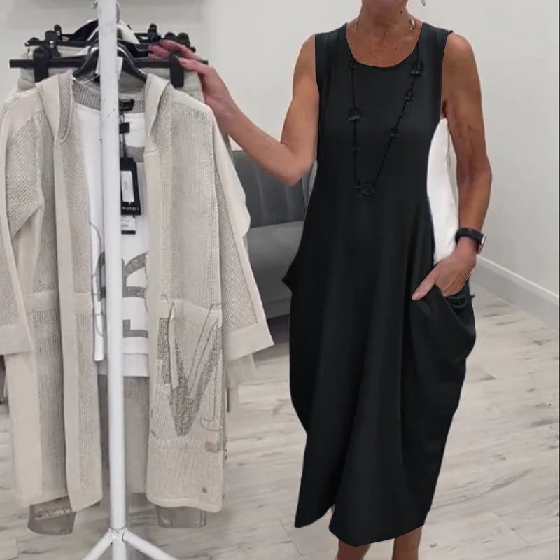 💖LAST DAY PROMOTION - 40%OFF💖Simple Sleeveless Dress with Pockets