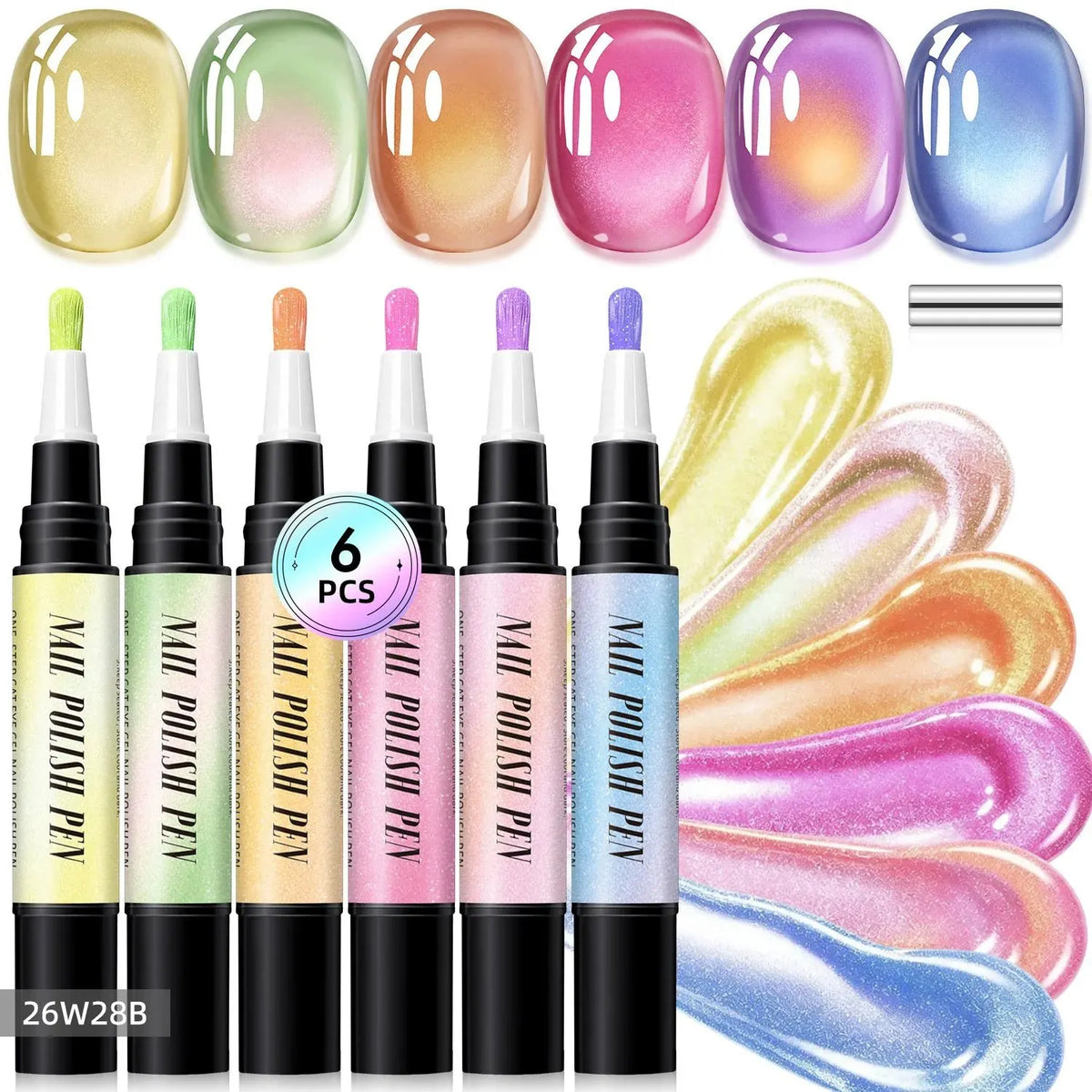 🎉💅 6PCS One-Step Gel Nail Art Pen Set – Salon Beauty at Home
