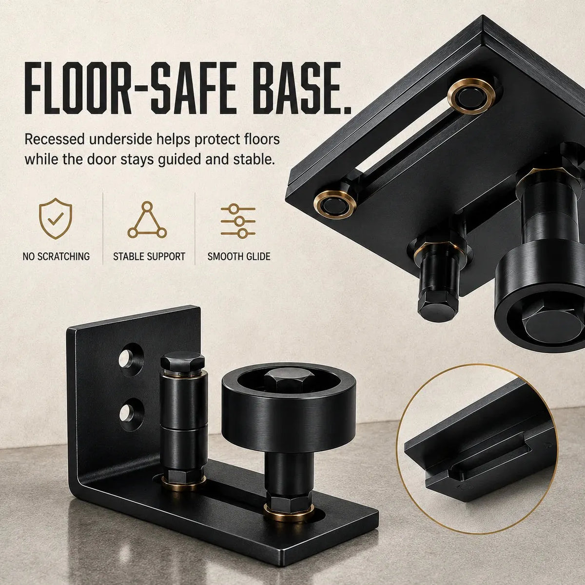🎉 🔥HOT SALE🔥8-in-1 Adjustable Barn Door Floor Guide – Wall-Mount Stay Roller for Smooth, Stable Sliding