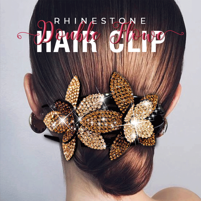 Rhinestone Double Flower Hairpin (buy 1 get one free)
