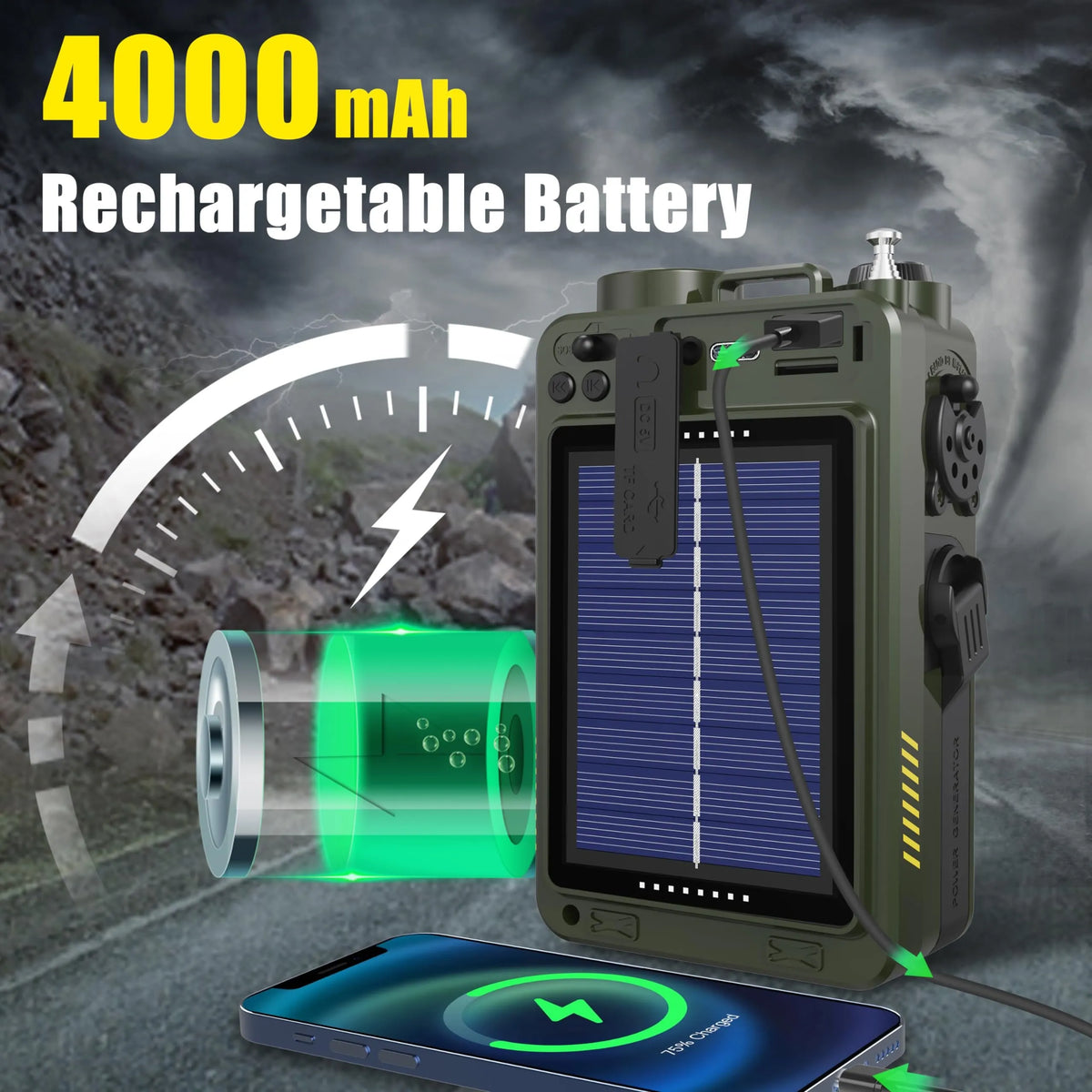 Emergency Crank Radio with Bluetooth