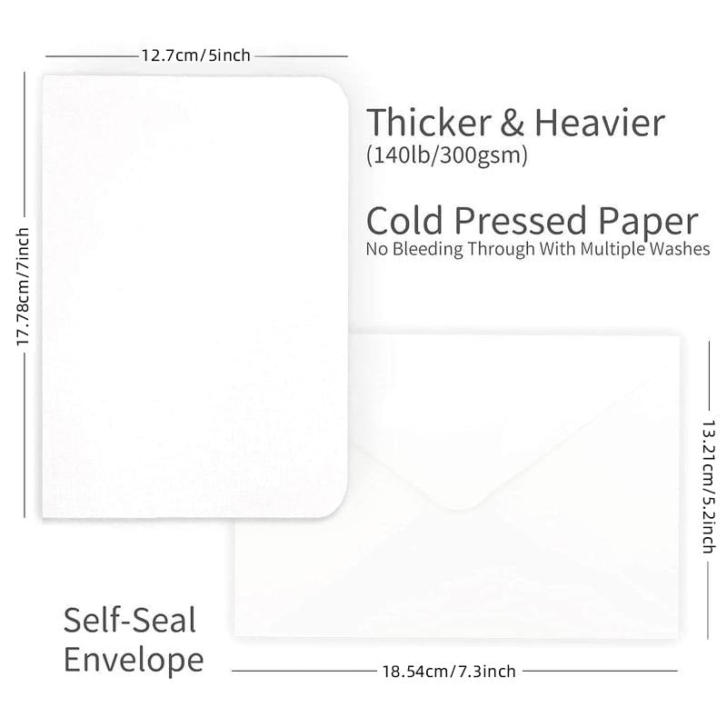🔥LAST DAY 50% OFF - 🌈Blank Watercolor Cards and Envelopes