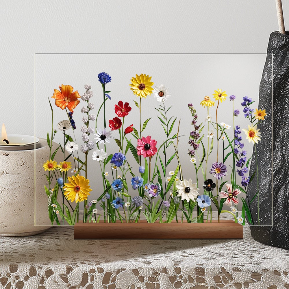 🌷🌼NEW - 🌻🌺Painted Colorful Flower Pattern Decor