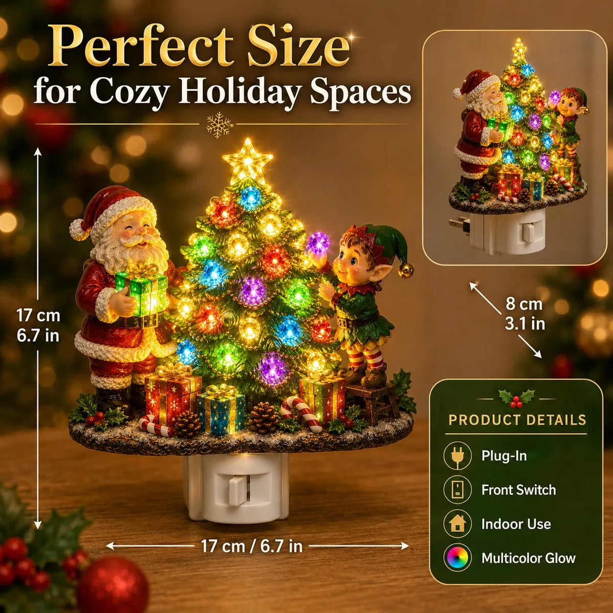 🎉🎄Jeweled Christmas Tree Plug-In Night Light