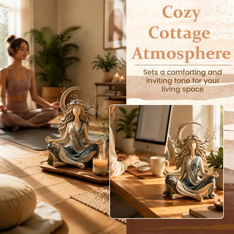 🎉Nature Goddess Tabletop Resin Sculpture, Serene Meditation Room Decor Ornament