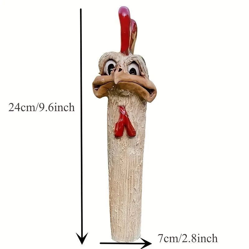 😂Funny Ostrich Head Chicken Statue - Add Fun and Whimsy to Your Garden with This Resin Rooster Sculpture!