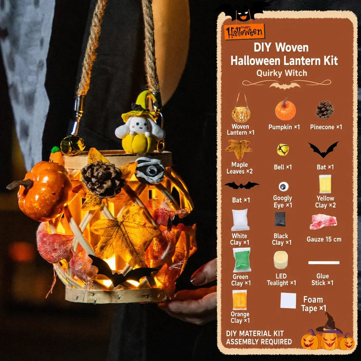 🔥HOT SALE🔥🎃DIY Light-Up Halloween Trick-or-Treat Basket Kit👻 Let Kids Create the Basket They’ll Proudly Carry on Halloween Night! ✨