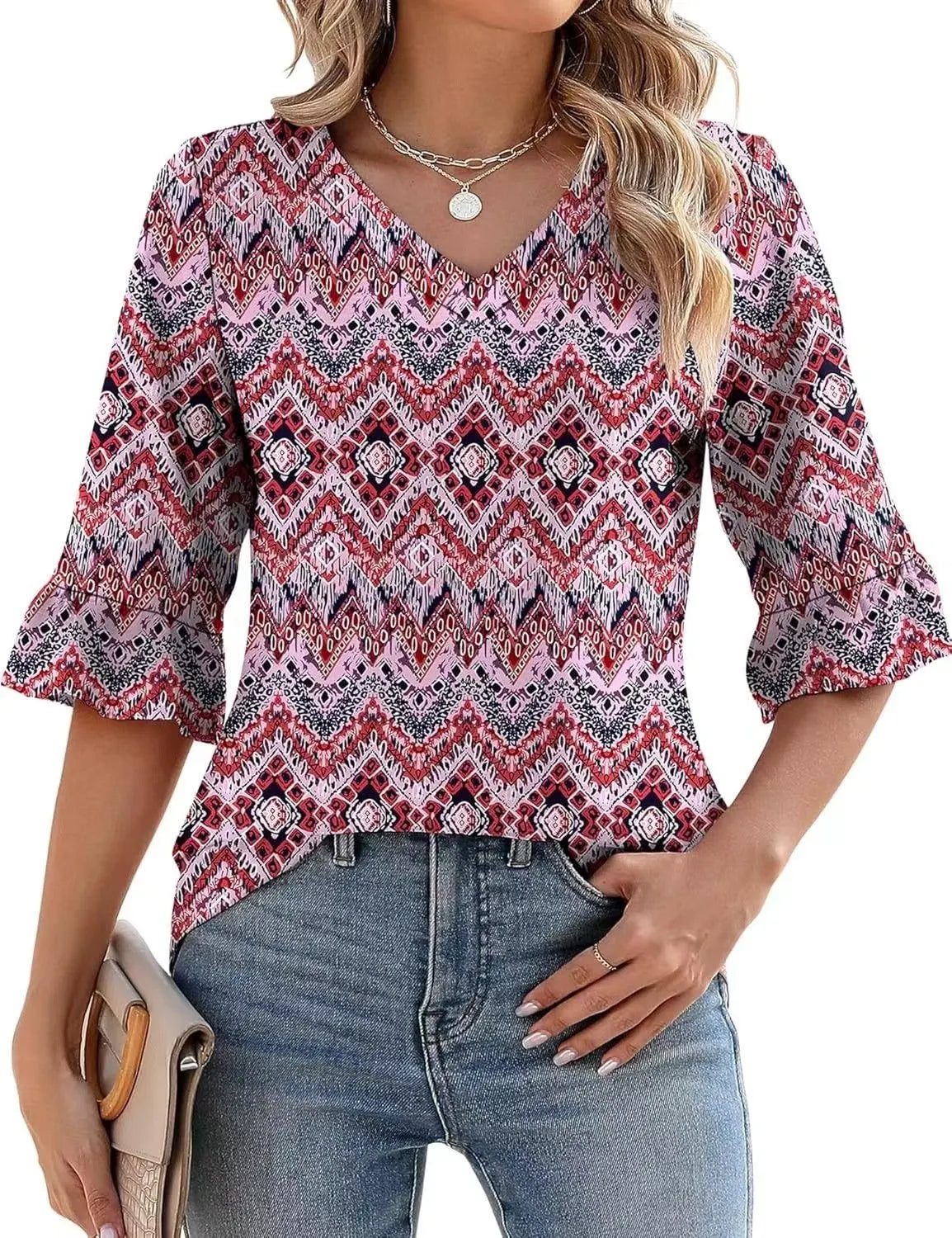 🔥New Products 🔥 Women's Elegant Ruffle Sleeve V-Neck Top