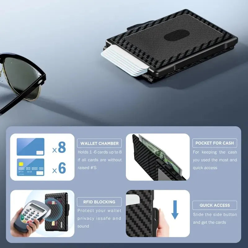 🔥 HOT SALE 🔥LAST DAY SALE 49% OFF-🔥Minimalist Pop-Up Wallet for Men – RFID Blocking Aluminum Card Holder with Cash Slot, ID Window & Leather Front Pocket