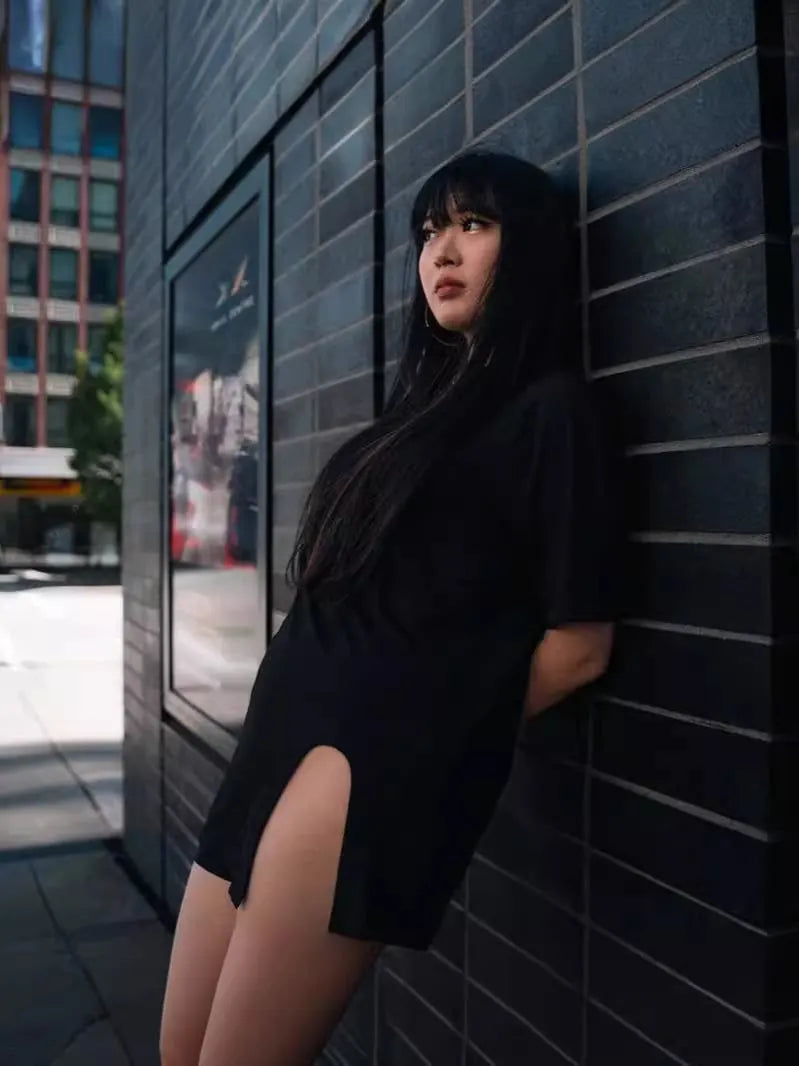 Slit T-Shirt Dress