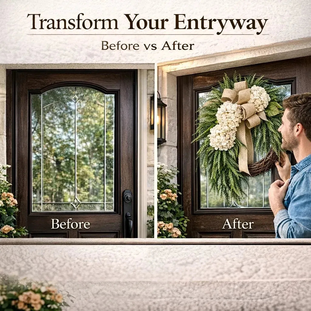 🔥HOT SALE🔥🌸Handcrafted Hydrangea Wreath – The Perfect All-Season Front Door Decor