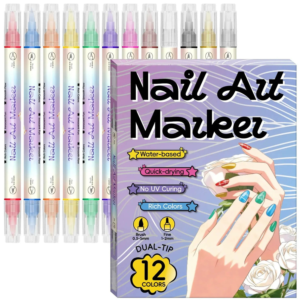 🔥HOT SALE🔥12/24 Colors Nail Art Pens – DIY 3D Markers for Drawing, Dotting & Manicure