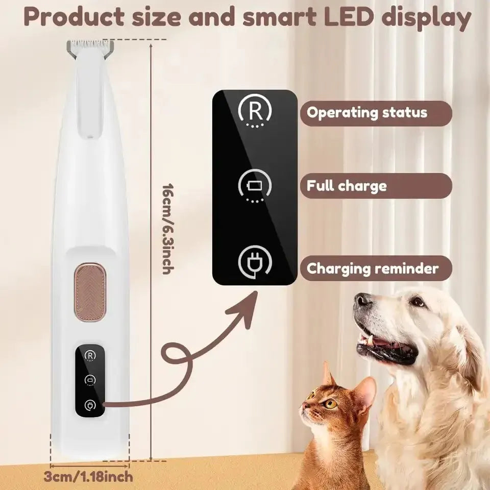 🔥HOT SALE🔥✂️🐾Precision Pet Trimmer – Safe Grooming for Paws, Eyes & Tail with LED Light