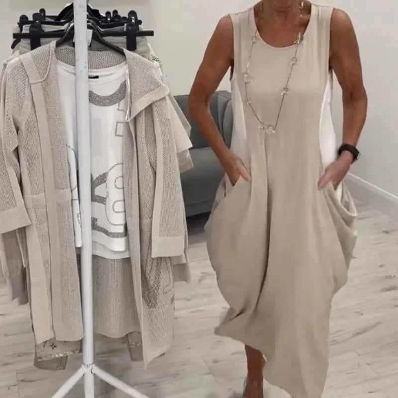 💖LAST DAY PROMOTION - 40%OFF💖Simple Sleeveless Dress with Pockets