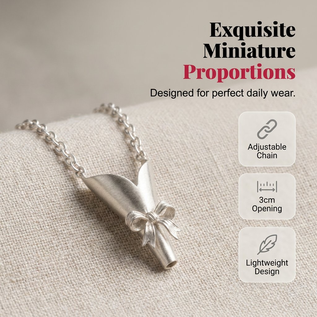 🔥HOT SALE🔥💐Wearable Vase Necklace, Mini Bouquet Pendant with Bow🎀, Real Flower Container Necklace, Romantic Commemorative Jewelry Gift, A Gift for Her🌷