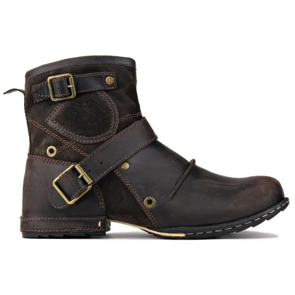Genuine Leather Zipper-up Men's Ankle Boots