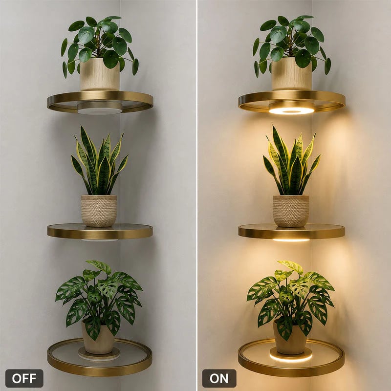 🔥HOT SALE🔥🌿 Floating Plant Shelf with Built-in Ambient LED Light