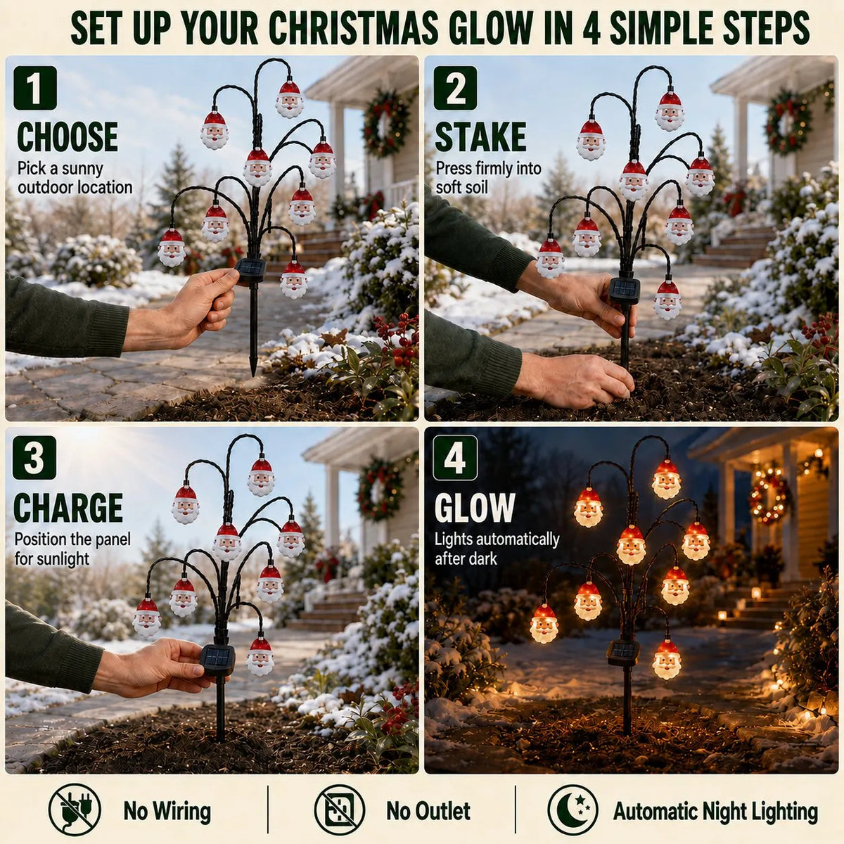🎉⏳ Last Day 49% OFF – 🎄Solar Christmas Character Pathway Stake Light Collection | 5 Festive Designs with Warm White LEDs, Automatic Dusk-to-Dawn Lighting & Easy Ground-Stake Setup ✨
