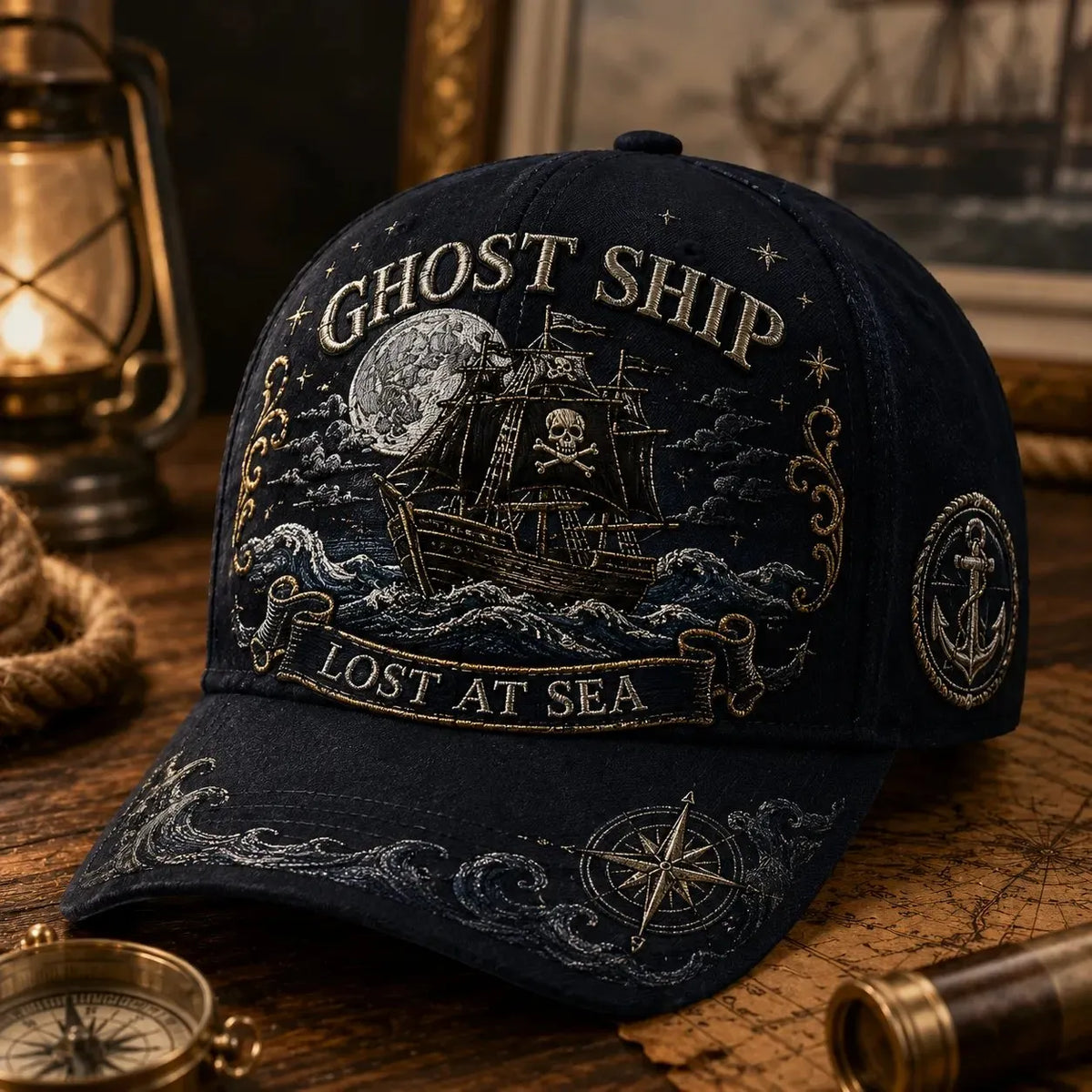🏴‍☠️ Pirate Legend Embroidered Baseball Cap | Vintage Nautical Skull Adjustable Hat for Halloween, Travel & Everyday Wear