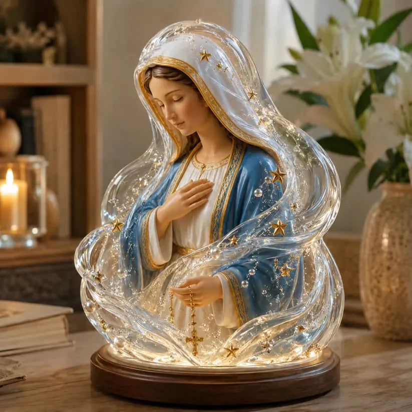 🎉HOT SALE🔥🙏Our Lady of Starlight Illuminated Prayer Statue | Religious Decor & Faith Gift✨