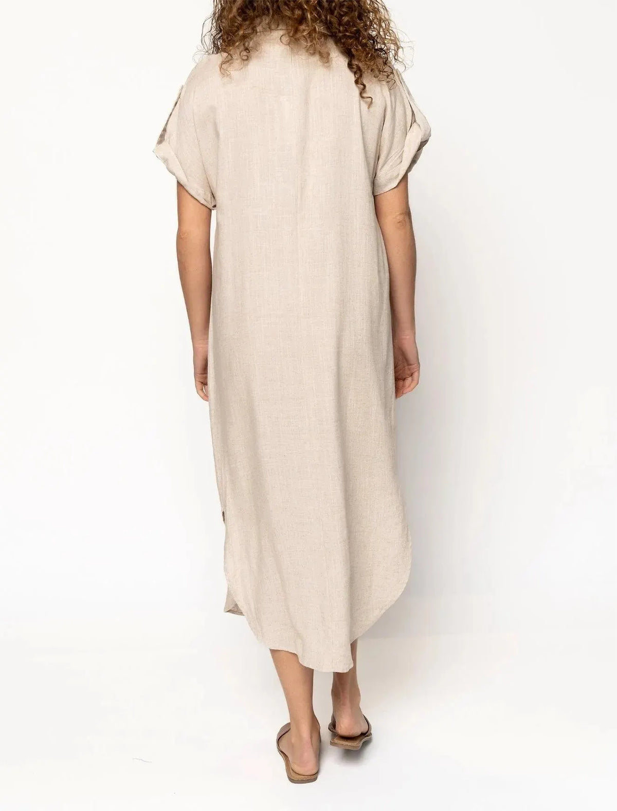 Long Button-down Dress Slit Hem (Buy 2 Free Shipping)