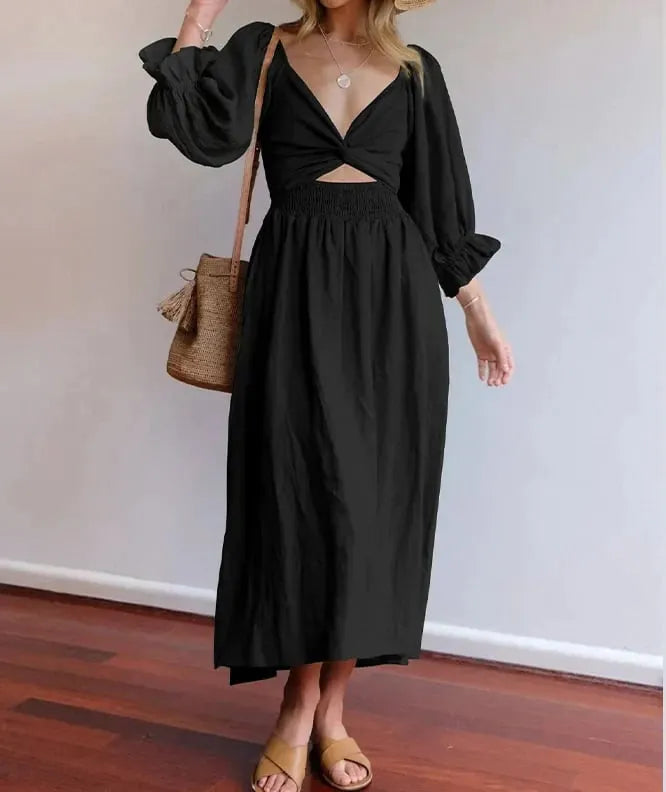 🔥Last Day Promotion - BUY 2 FREE SHIPPING🔥French Ruffled Lantern Sleeves Multi-wear Dress