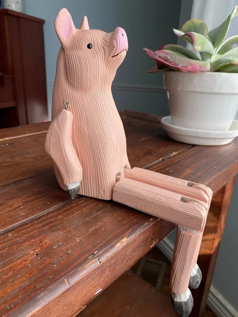 🔥LAST DAY 50% OFF - Hand-Carved Wooden Sitting Animal