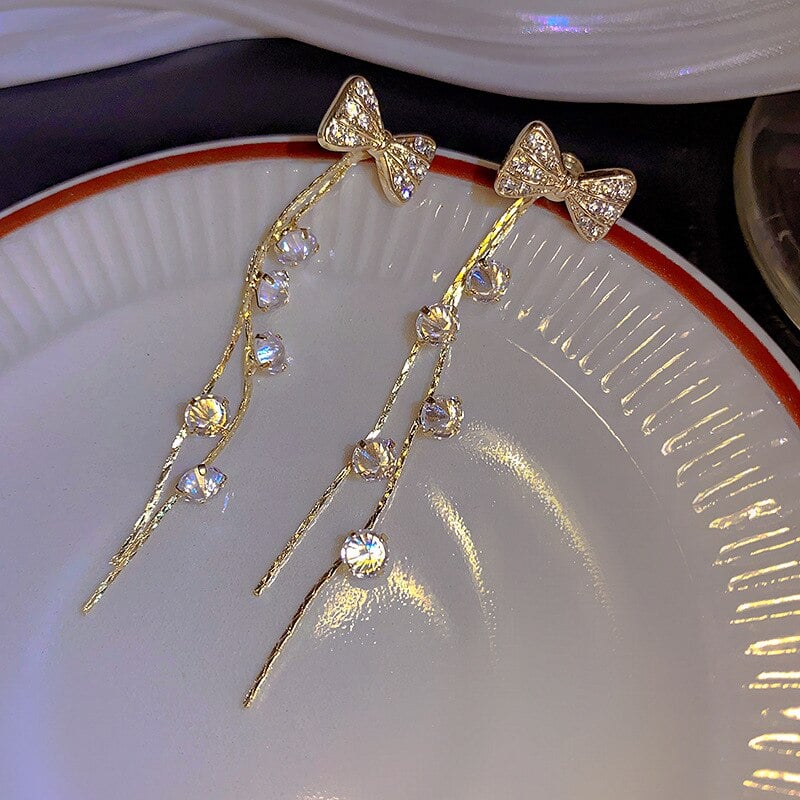 Romantic Long Tassel Butterfly Earrings