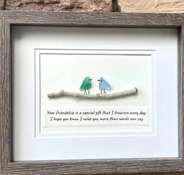 ❤️Friend Gift, seaglass art, best Friend Gift, seaglass