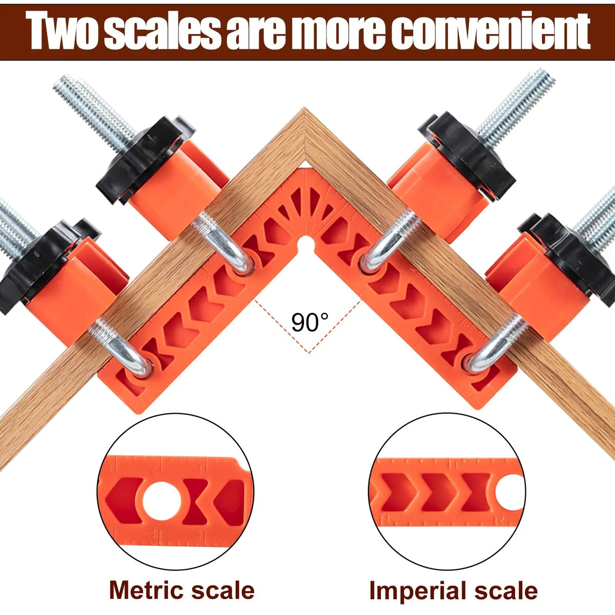 🎉🔧90 Degree Corner Clamp & Positioning Square Set - (3" 4")inch x 8 Right Angle Clamp with 8 Clamp ABS Plastic L-Shaped Tool