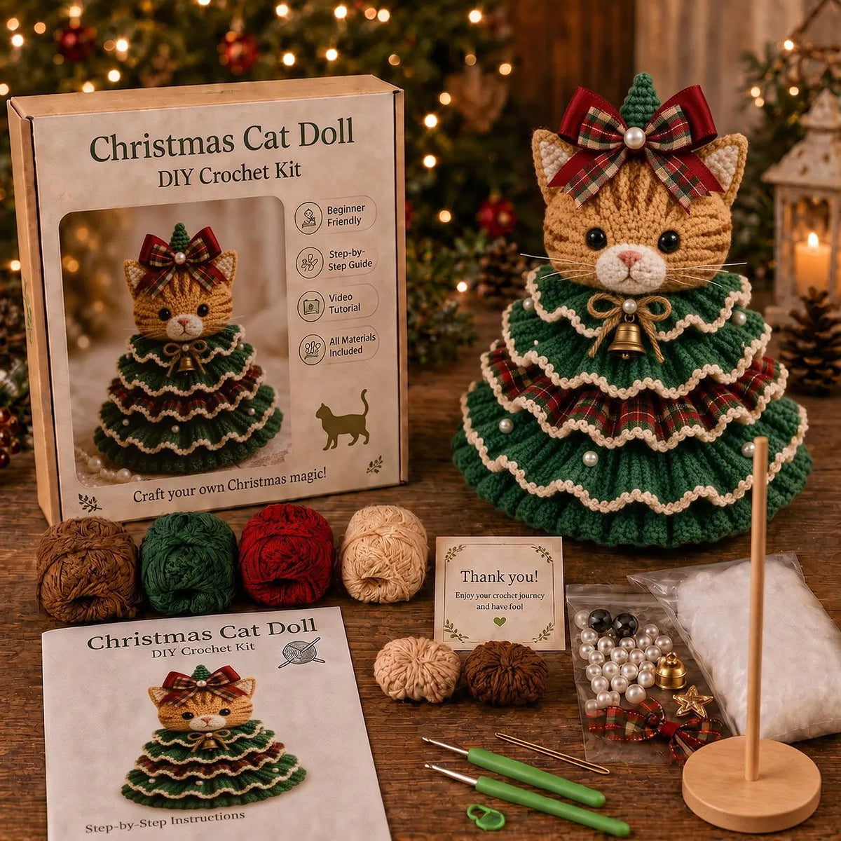 🎉🎄 Crochet Animal Christmas Tree DIY Kit