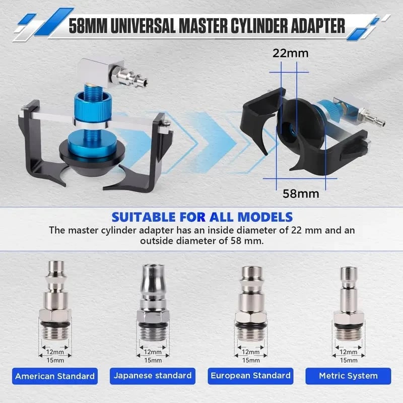 🔥HOT SALE🔥🔩 Universal 58mm Master Cylinder Brake Bleeder Adapter Kit